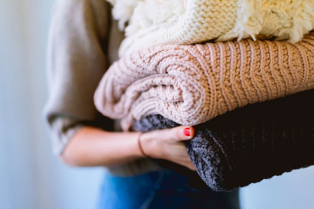 lady with sweaters
